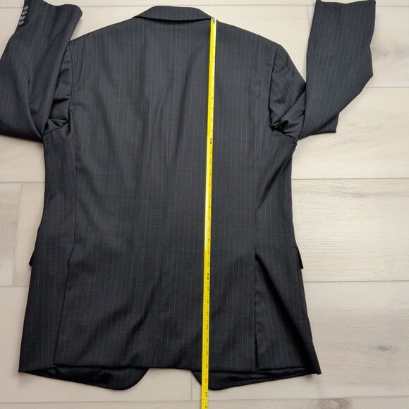 Loro Piana Joseph Abboud Blazer Sport Jacket Mens 44R Super 130's Wool Black - Picture 11 of 16